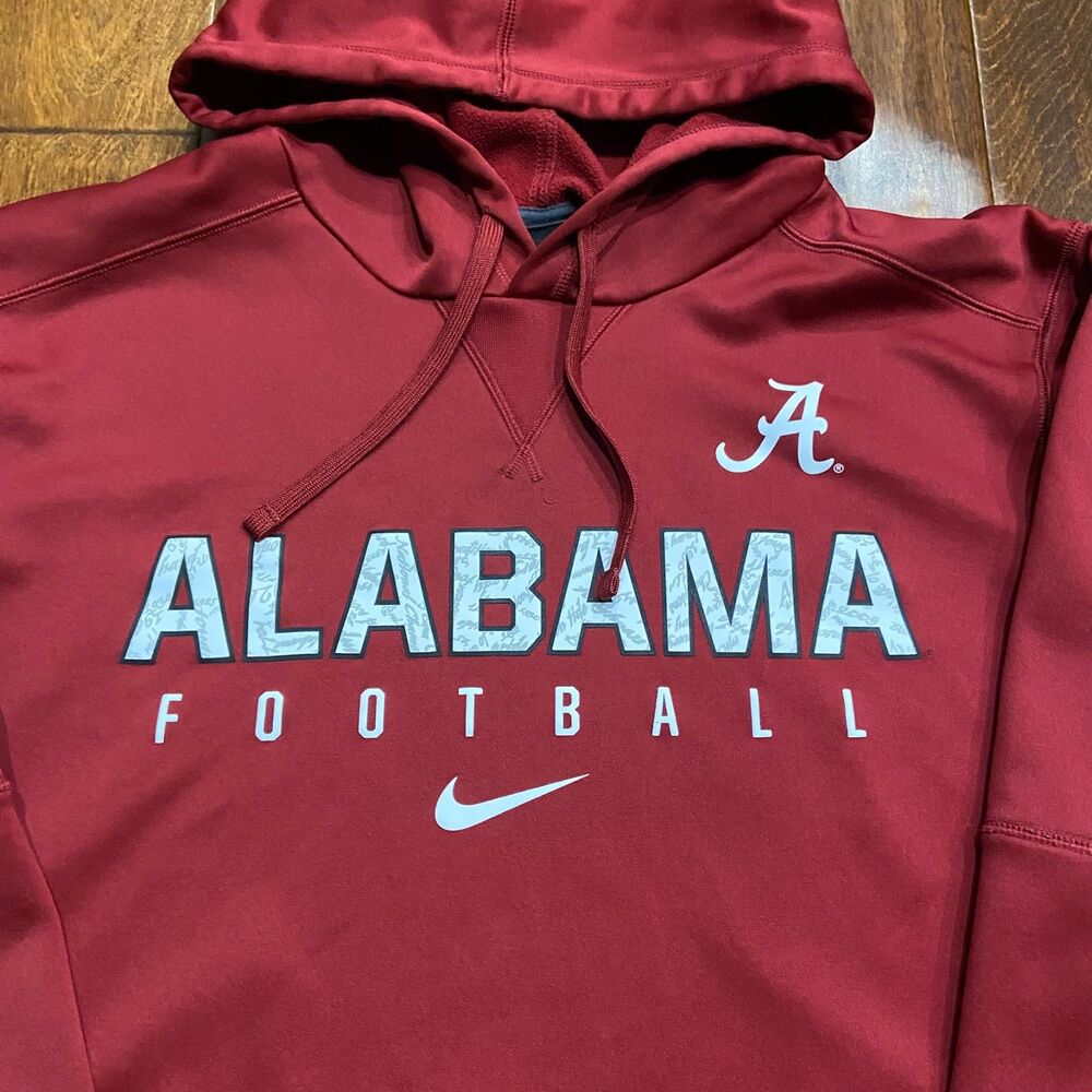 Nike Athletic Thermafit NCAA Alabama Crimson Tide Maroon Hoodie Men's Size Large - Picture 2 of 9